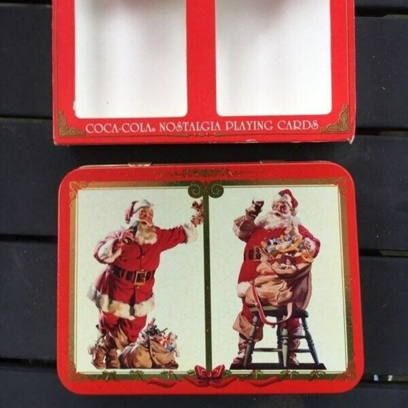 Coca Cola Santa Playing Cards  In Metal Tin - 1994 Christmas Collectible - Picture 2 of 4